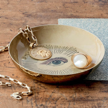 Round Enamel Tray - Eye
