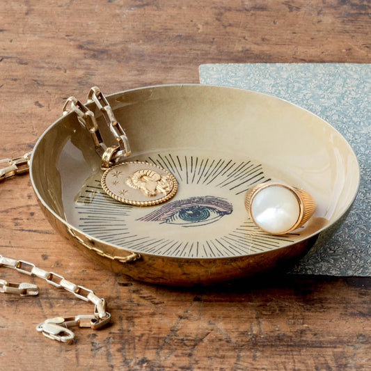 Round Enamel Tray - Eye