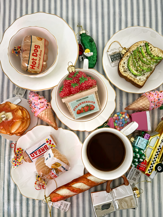 New York City Checker Taxi With Tree Glass Ornament