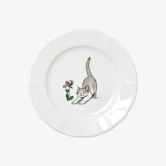 Thibaud Herem Objet - 6" Plate (Stretching Cat) transparent background image