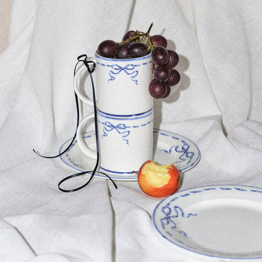 Ribbon Blue - Mug and Plate Set (Stitch) lifestyle image