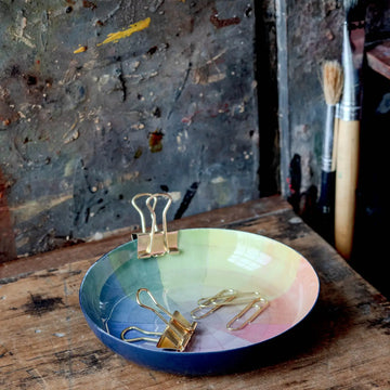 Round Enamel Tray - Vintage Colour Wheel
