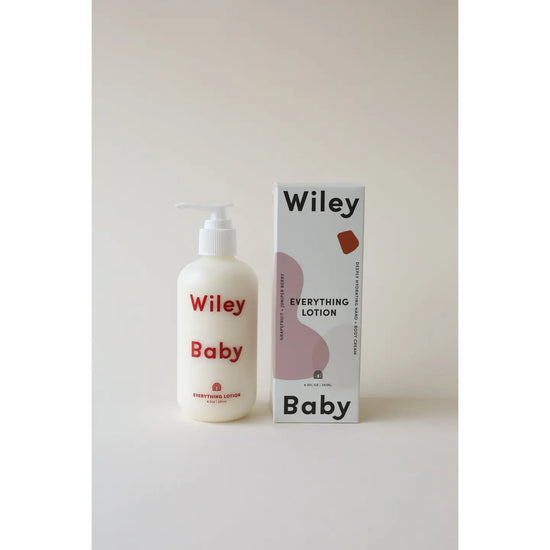 Wiley Baby lotion bottle and packaging on a white background