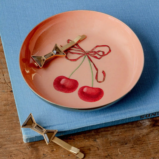 Round Enamel Tray - Cherries