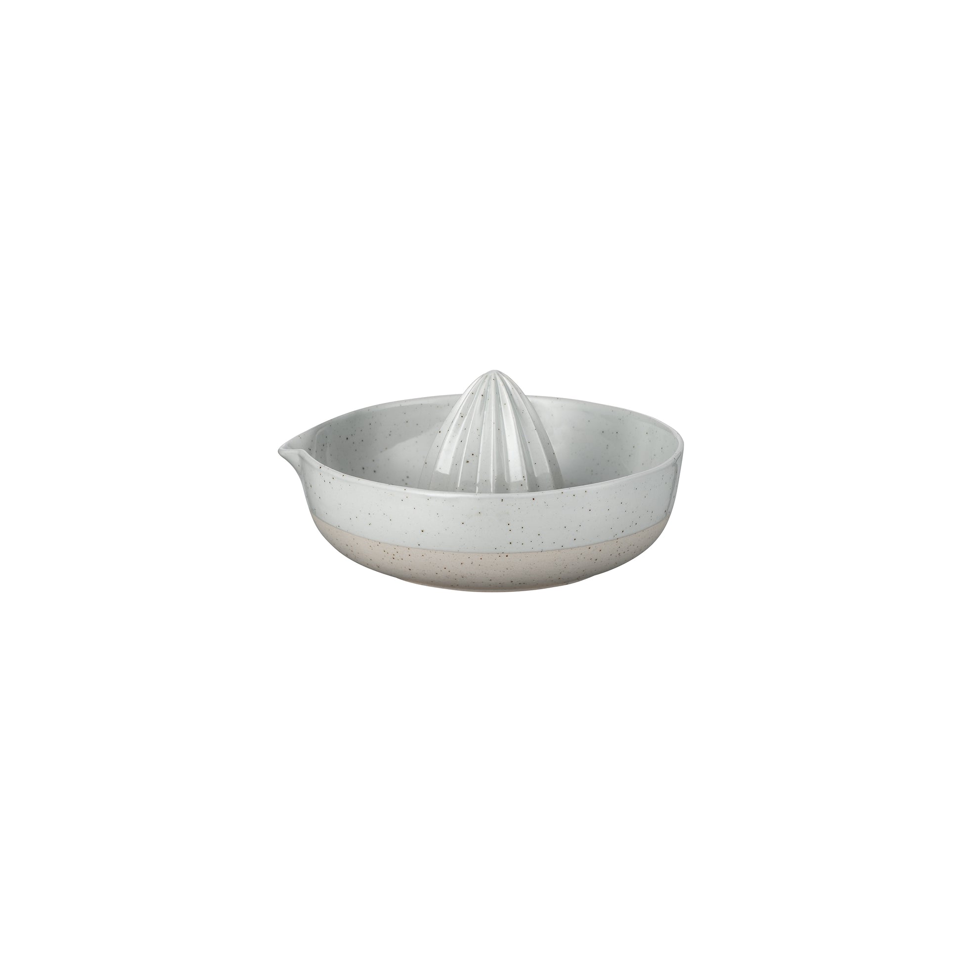 White ceramic citrus press on a white background