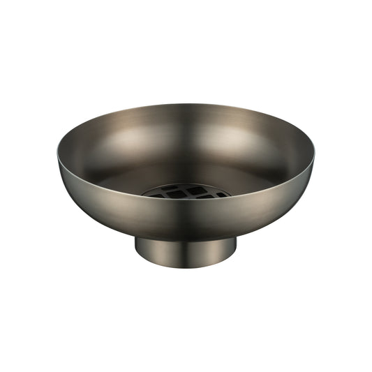 Bronze-colored metallic vase on a white background