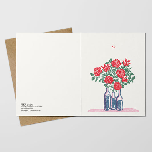 Greeting card with floral design on a white background
