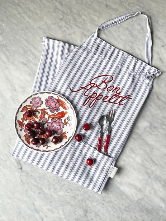 Bib Apron - Blue Stripe