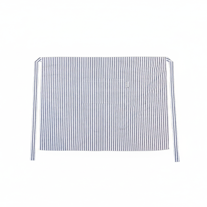Rectangular black and white striped fabric on a white background