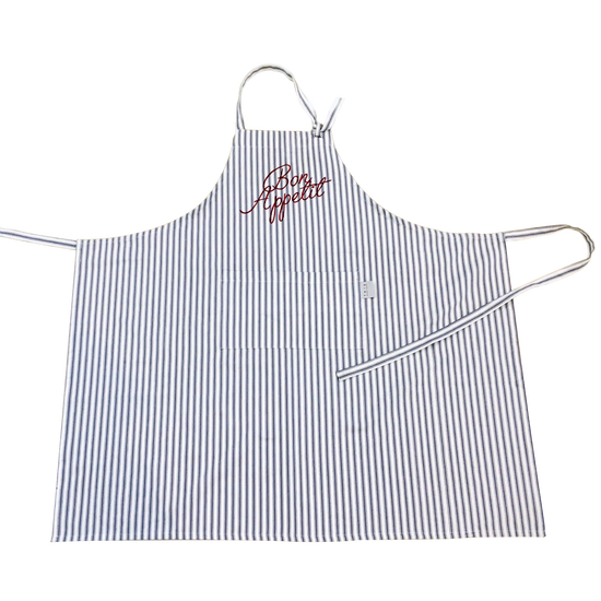 Bib Apron Blue Stripe White Background Photo