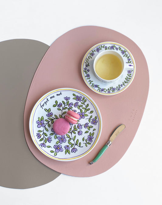 Deco - Set of 2, Oval Placemats - Blush Pink