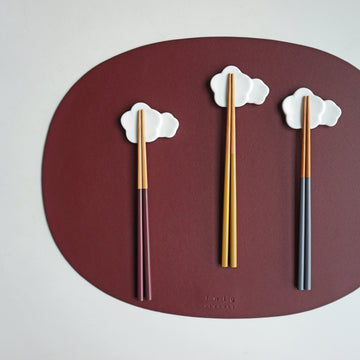 Deco - Set of 2, Oval Placemats - Burgundy