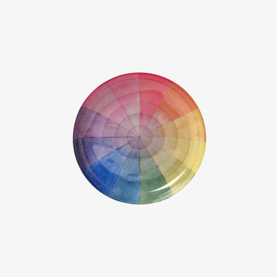 Color wheel with a gradient of colors on a white background