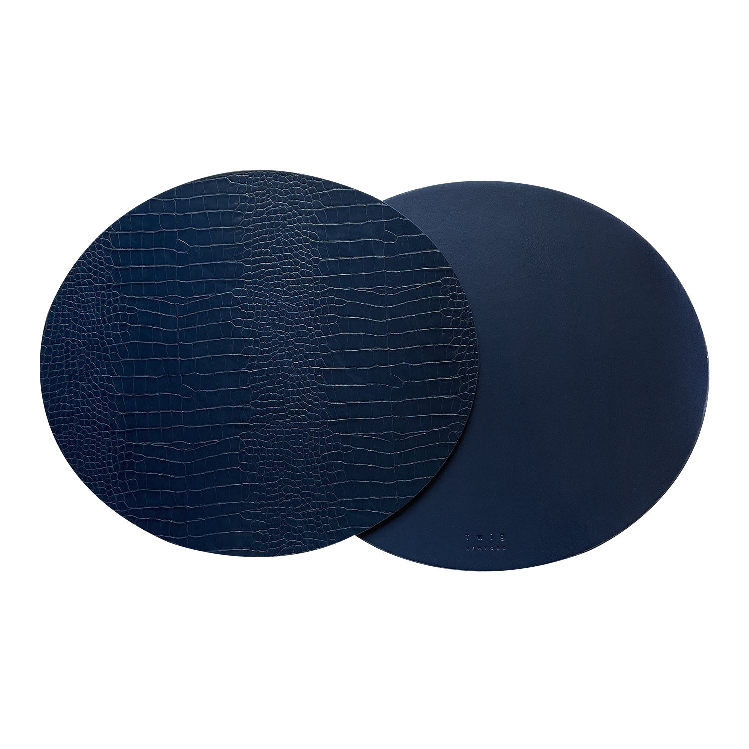 Dovi Set of 2 Oval Placemats Dark Blue White Background Photo
