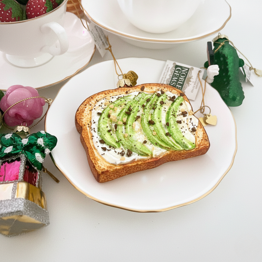 Kurt Adler's - Noble Gems™ Glass Avocado Toast Ornament