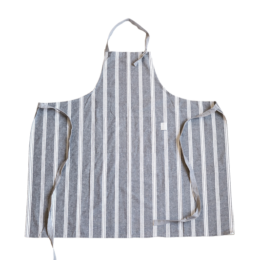Bib Apron Gray Stripe White Background Photo