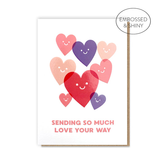 So much love greeting card on a white background
