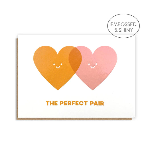 The perfect pair greeting card on a white background