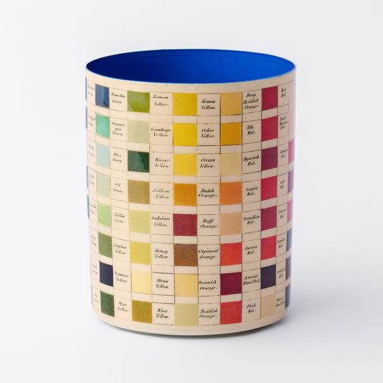 Color swatch mug with a blue interior on a white background