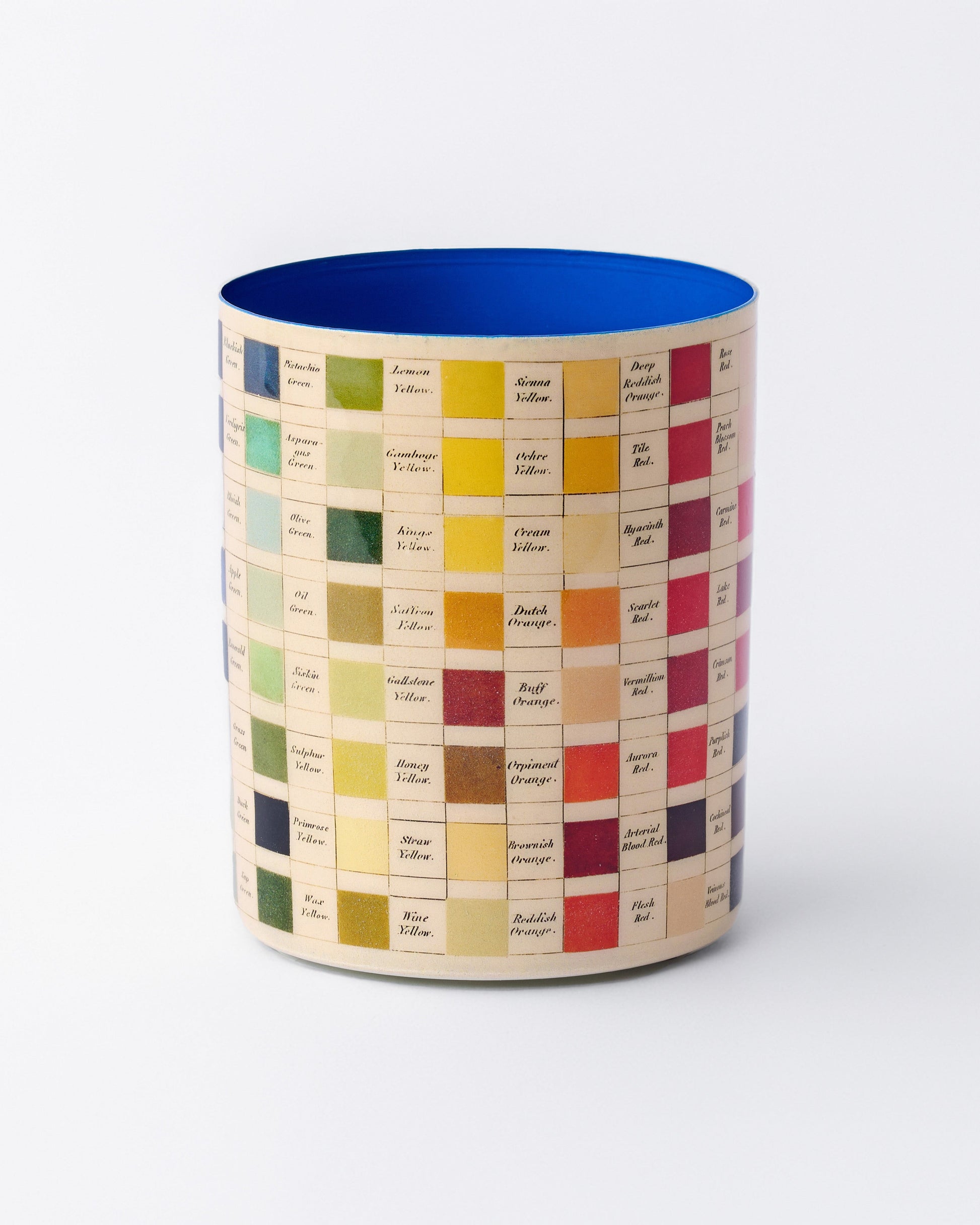 Color swatch mug with a blue interior on a white background