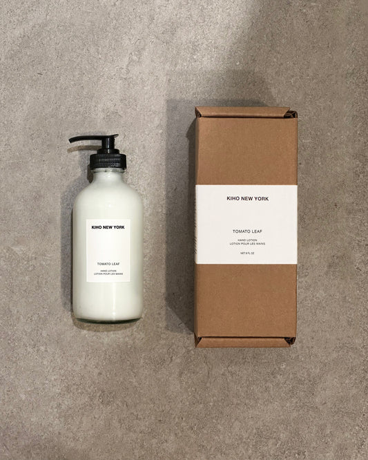 Kiho New York bottle and box on a textured gray surface