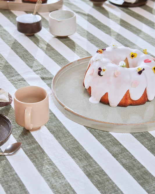 Striped Tablecloth - Small - Olive