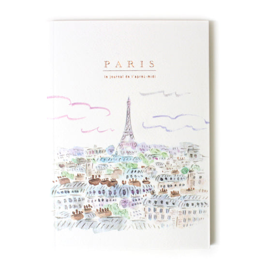 L'apres-Midi Travel Journal 128p. France Paris City Blue White Background Photo