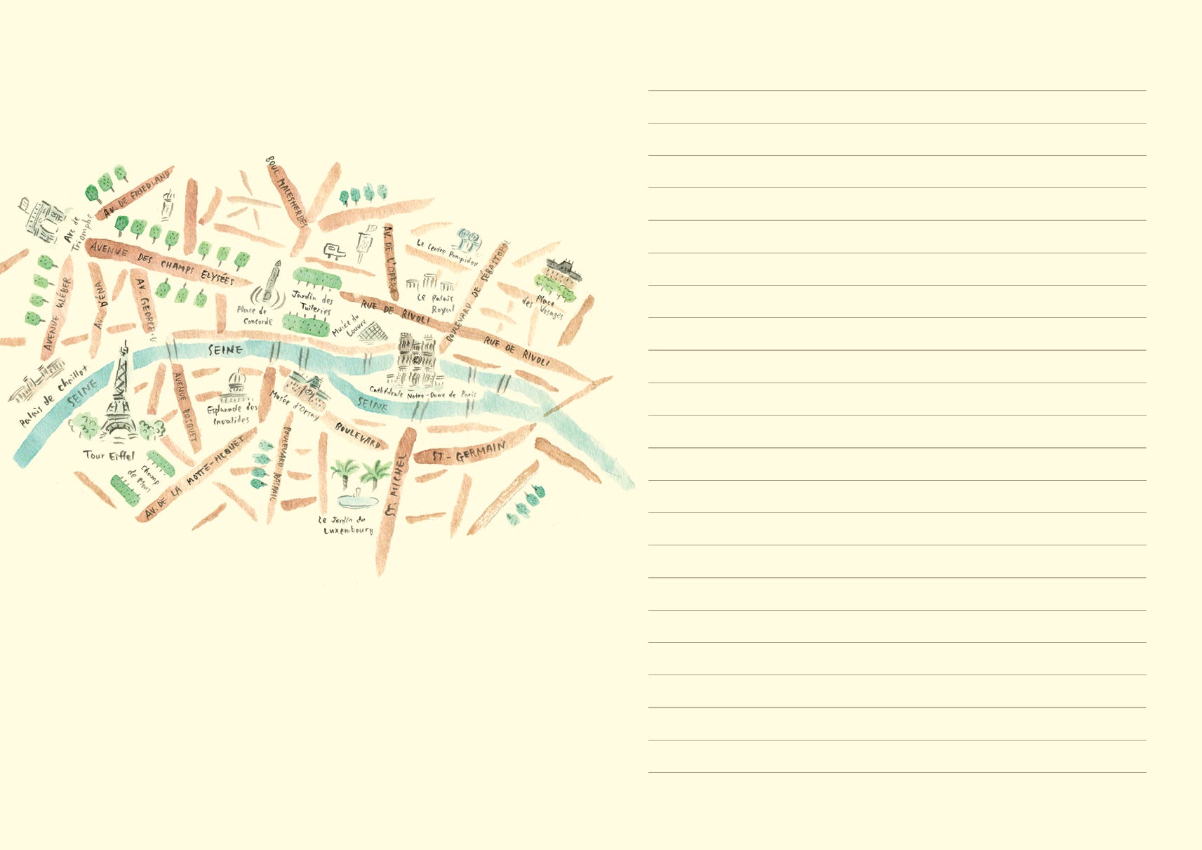 L'apres-Midi Travel Journal 128p. France Paris Collection Inside Photo