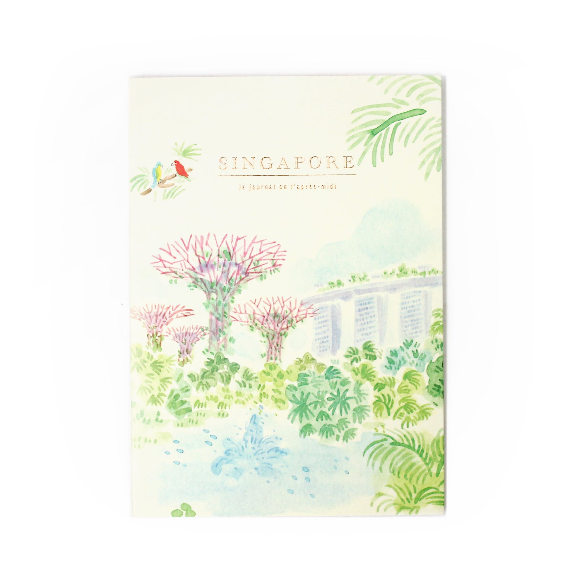 L'apres-Midi Travel Journal 128 p. Singapore Gardens By The Bay White Background Photo