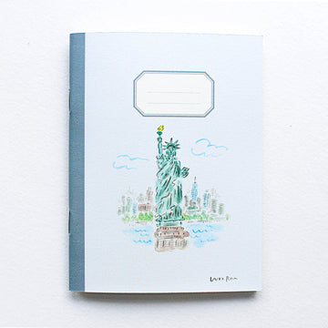 L'apres-Midi Pocket Notebook NYC Statue of Liberty White Background Photo