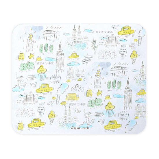 L'apres-Midi Microfiber Mouse Pad New York Yellow Pattern