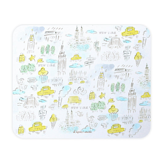 L'apres-Midi Microfiber Mouse Pad New York Yellow Pattern