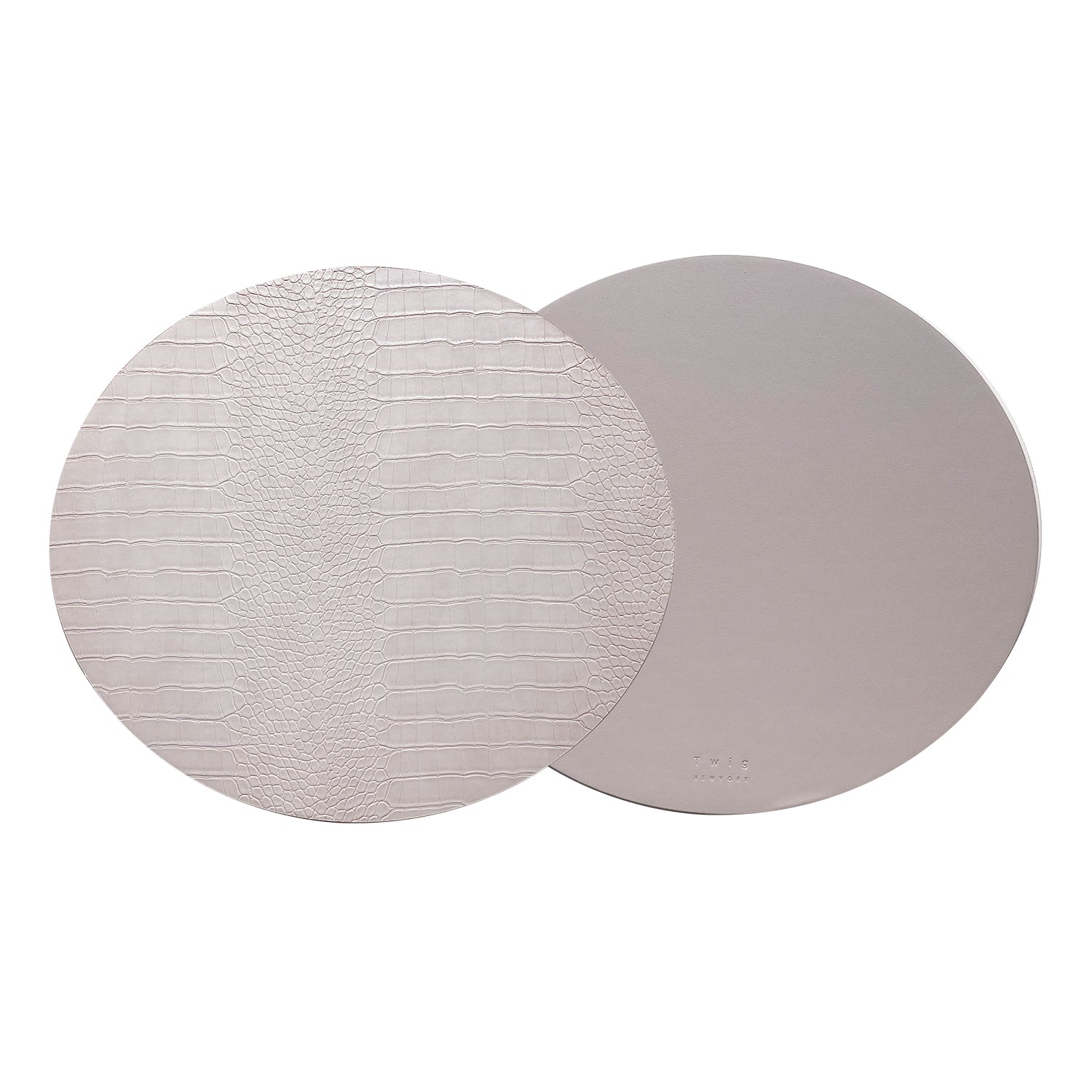 Dovi Set of 2 Oval Placemats Light Gray White Background Photo
