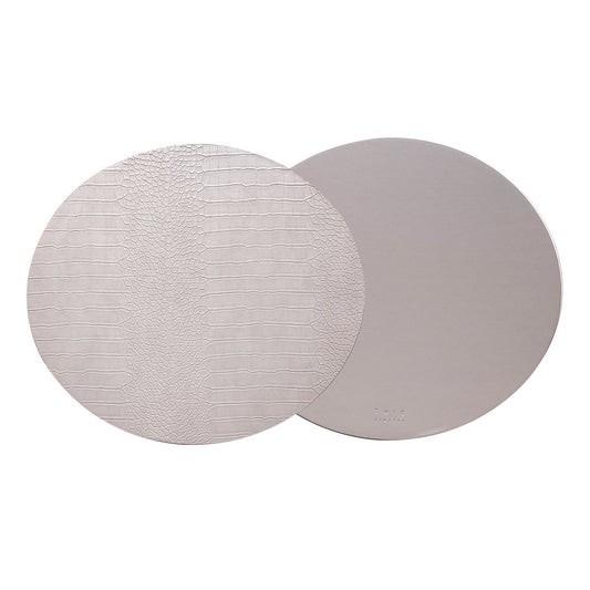 Dovi Set of 2 Oval Placemats Light Gray White Background Photo