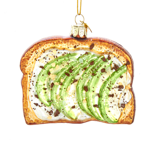 Avocado toast ornament on a white background