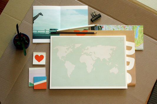 A4 Desk Notepad - World Map