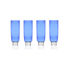 Champagne glasses set of four in blue on the white background