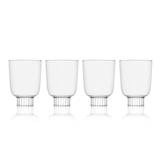 Stemless Wine Glasses Petite in clear on the white background