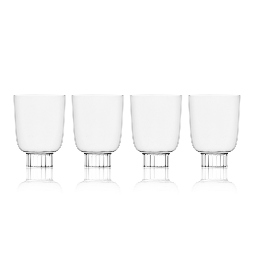 Stemless Wine Glasses Petite in clear on the white background