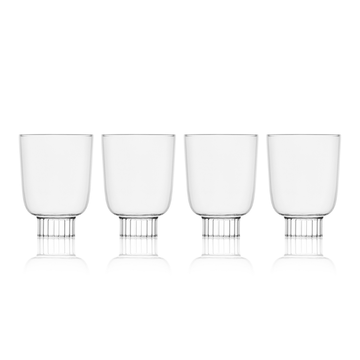 Stemless Wine Glasses Petite in clear on the white background
