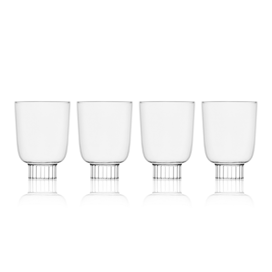 Stemless Wine Glasses Petite in clear on the white background