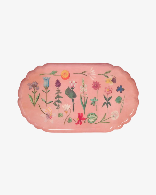Scalloped Enamel Tray - Festival of Flowers