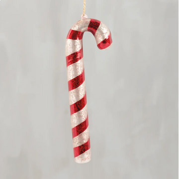 Candy Cane Glass Ornament