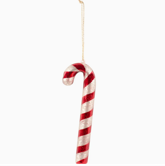 Candy Cane Glass Ornament