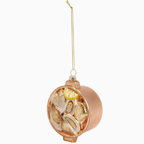 Glass Clam Bake Pot Ornament