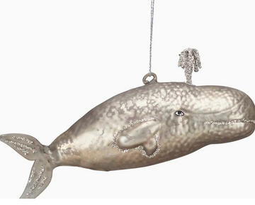 Glass Gray Whale Ornament