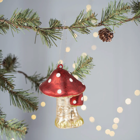 Glass Mushroom Ornament