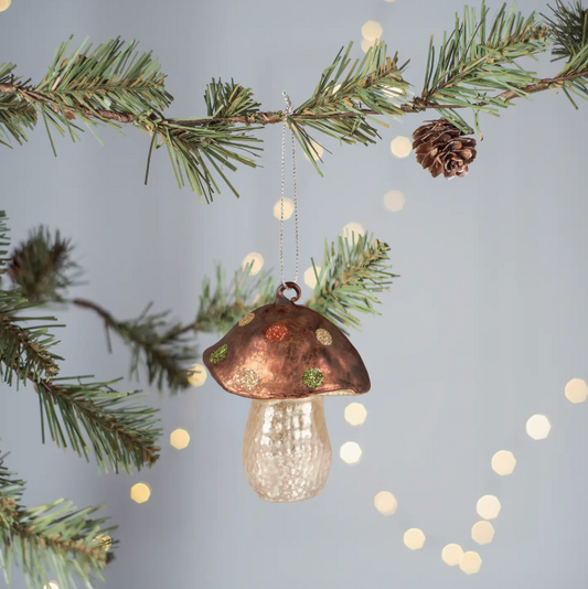 Glass Toadstool Ornament
