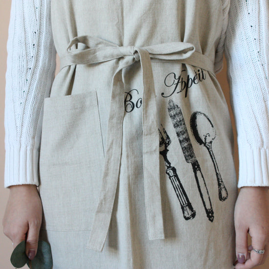 Bib Apron Tan Lifestyle Shot Front