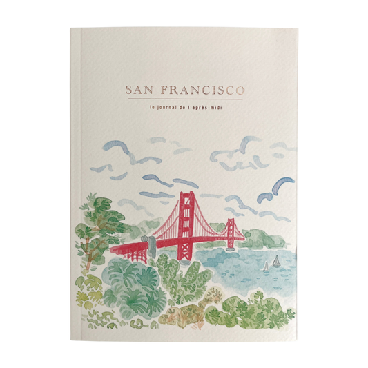 Book cover of 'San Francisco' with a illustration of the Golden Gate Bridge.